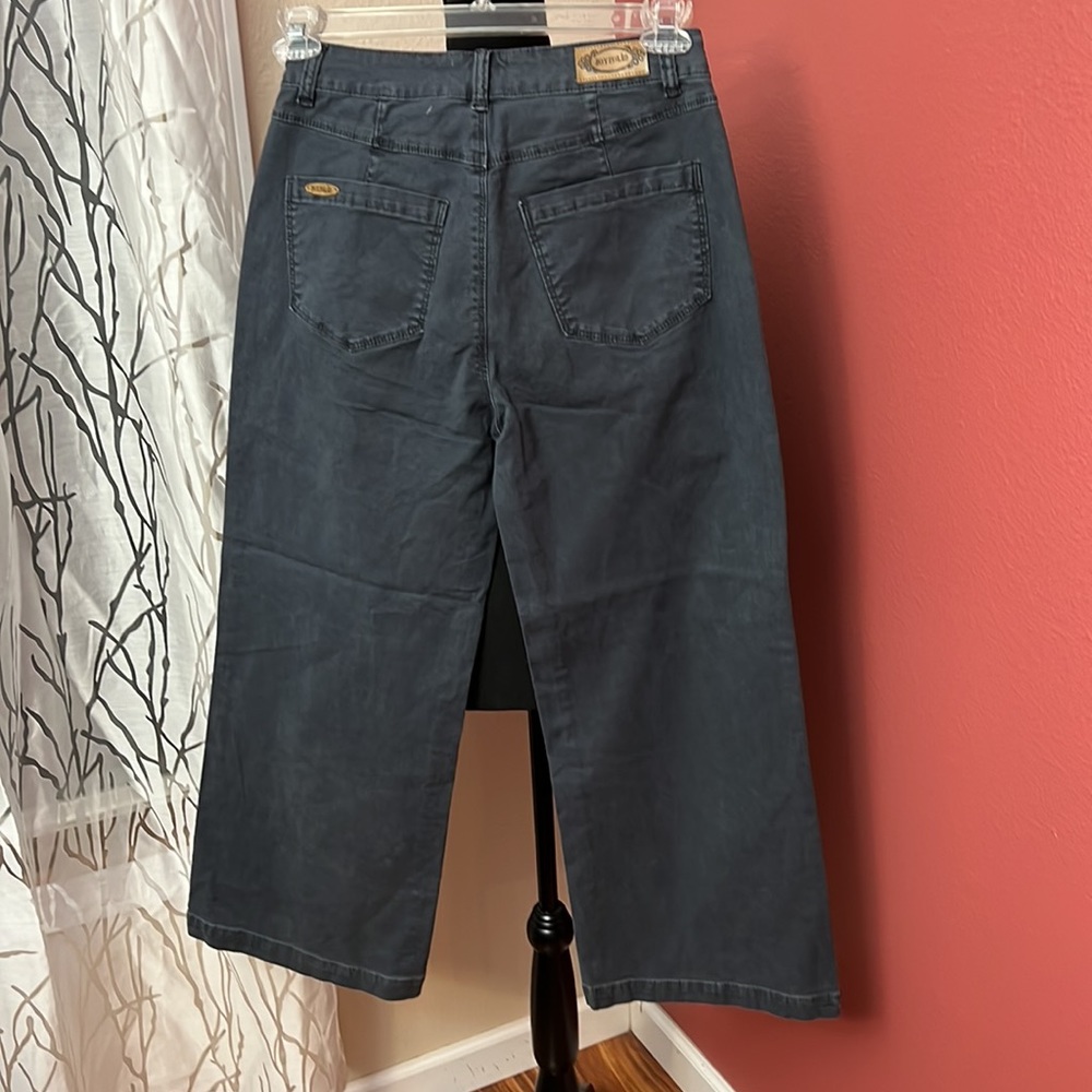 NEW Joyfolie Avina Wide Leg Cropped Pants Indigo - Picture 6 of 10